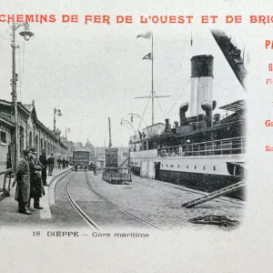 Harbour station, Dieppe, c1900