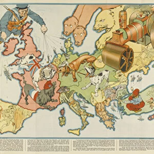 Hark! Hark! The Dogs Do Bark! European satirical map, 1914. Artist: Anonymous