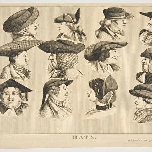 Hats, October 1, 1773. Creator: Matthew Darly