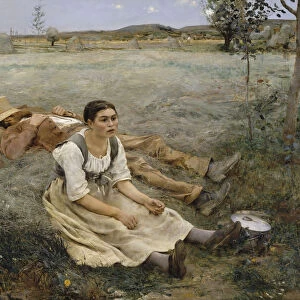 Hay making, 1877. Artist: Bastien-Lepage, Jules (1848-1884)