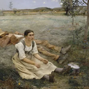 Hay making, 1877. Artist: Bastien-Lepage, Jules (1848-1884)