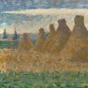 Haystacks, c. 1882. Creator: Georges-Pierre Seurat