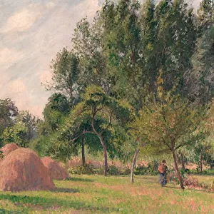 Haystacks, Morning, Eragny, 1899. Creator: Camille Pissarro