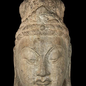 Head of a Bodhisattva, Tang dynasty, first half 8th century. Creator: Unknown