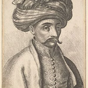 Head and shoulders of a Turk, with a moustache and a large turban, 1645