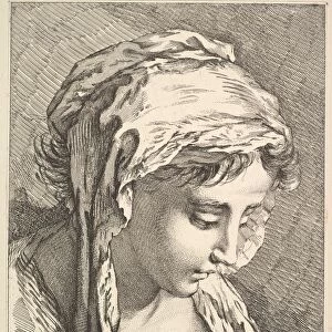 Head of a Woman, mid to late 18th century. Creator: Jacques Gabriel Huquier