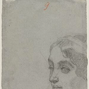 Head of a Woman (verso), c. 1857. Creator: Thomas Couture (French, 1815-1879)