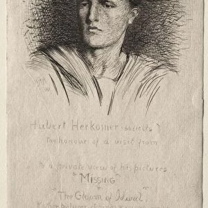 Head of a Young Man, 1881. Creator: Hubert von Herkomer (British, 1849-1914)