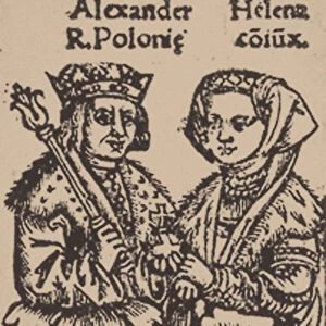 Helena Ivanovna of Moscow with Alexander Jagiellon, 1519. Artist: Anonymous