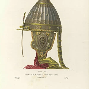 Helmet of Alexander Nevsky, 1840s. Artist: Solntsev, Fyodor Grigoryevich (1801-1892)
