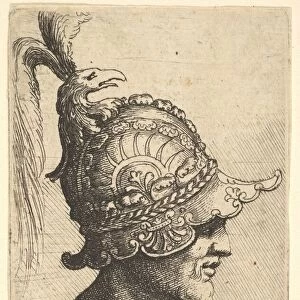 Helmeted Head wtih Birds Head Crest, 1645. Creator: Wenceslaus Hollar
