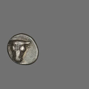 Hemidrachm (Coin) Depicting Bucranium, 355-346 BCE. Creator: Unknown