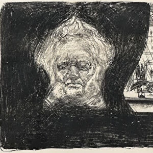 Henrik Ibsen at Cafe of the Grand Hotel, 1902. Artist: Munch, Edvard (1863-1944)