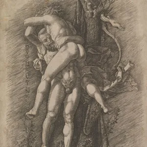 Hercules and Antaeus, ca. 1497. Creator: Unknown