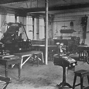 Heriot-Watt College, Edinburgh - Letterpress Machine Department, 1909. Creator: Unknown
