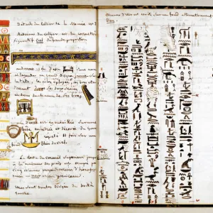 Hieroglyphs in the notebook of Jean-Francois Champollion, c1806-1832. Artist: Jean-Francois Champollion