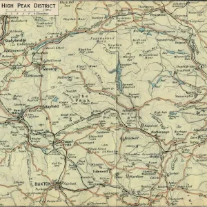 High Peak District, c20th Century. Artist: John Bartholomew High Peak District, c20th Century. Artist: John Bartholomew
