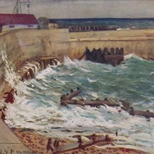 High Tide, West Bay, c1930. Artist: CRW Nevinson
