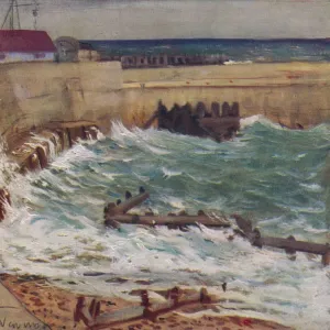 High Tide, West Bay, c1930. Artist: CRW Nevinson