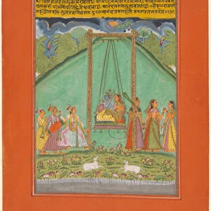 Hindol Raga, page from a Garland of Musical Ragas (Ragamala) Set, 1750 / 70