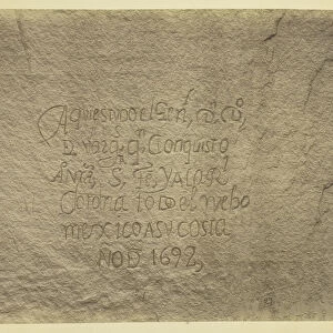 Historic Spanish Record of the Conquest, South Side of Inscription Rock... 1873. Creator: Tim O'Sullivan