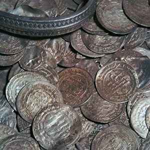 Hoard of silver with arab coins from a Viking grave