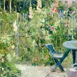 Hollyhocks (Roses tremieres), 1884. Artist: Morisot, Berthe (1841-1895)