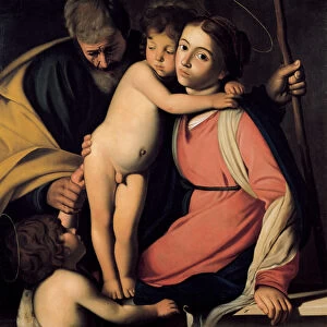The Holy Family with John the Baptist as a Boy, Early 17th cen Artist: Caravaggio, Michelangelo (1571-1610)