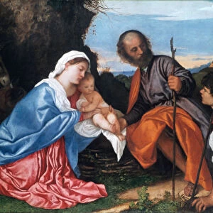The Holy Family with a Shepherd, c1510. Artist: Titian