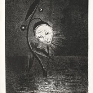 Homage to Goya: The Marsh Flower, a Sad Human Head, 1885. Creator: Odilon Redon (French