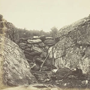 Home of a Rebel Sharpshooter, Gettysburg, July 1863. Creator: Alexander Gardner