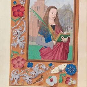 Hours of Queen Isabella the Catholic, Queen of Spain: Fol. 191v, St. Barbara, c. 1500