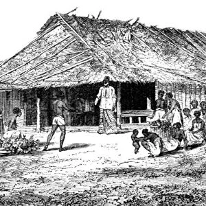 House of the Caboceer of MBO-GE-LAH; An Excursion in Dahomey, 1871. Creator: J. Alfred Skertchly