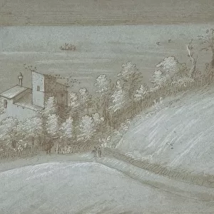 A House with a Dovecote and Trees by the Sea, 16th century. Creator: Gherardo Cibo