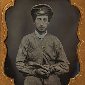 House Painter Wearing a Cap and Holding a Paint Brush, 1850s. Creator: Unknown