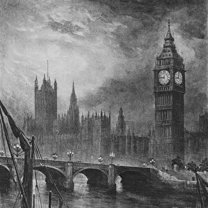 Houses of Parliament, 1890. Artist: Hume Nisbet