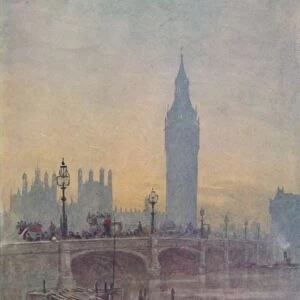 The Houses of Parliament, London, 1910. Artist: Herbert Menzies Marshall