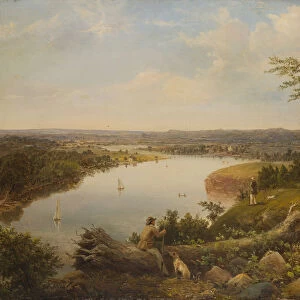 The Hudson River Valley near Hudson, New York, ca. 1850. Creator: American Painter