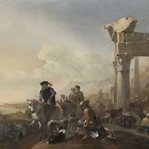 Hunters Near Ruins, 1648. Creator: Jan Baptist Weenix (Dutch, 1621-1660)