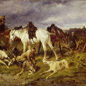 On the Hunting, 1870s. Artist: Sverchkov, Nikolai Yegorovich (1817-1898)