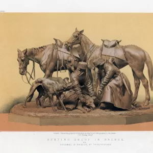 Hunting Group in Bronze, 19th century. Artist: John Burley Waring
