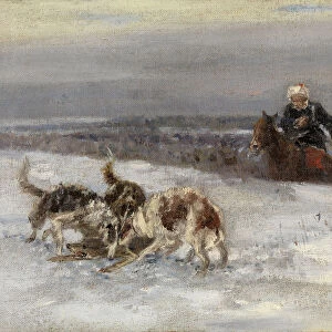 Hunting Scene. Artist: Voroshilov, Sergey Semyonovich (before 1865-after 1911)