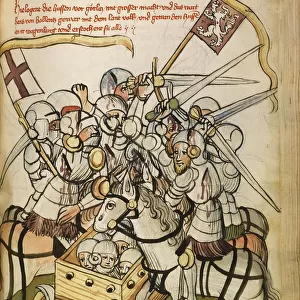Hussite War (From: The life and times of the Emperor Sigismund by Eberhard Windeck), c. 1450. Artist: Lauber, Diebold, (Workshop)