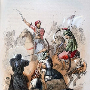 Ibrahim Pasha fighting the Wahabis, Saudi Arabia, 1811-1818 (1847). Artist: Jean Adolphe Beauce