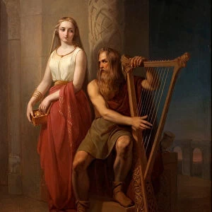Idun and Bragi, 1846. Artist: Blommer, Nils Jakob (1816-1853)