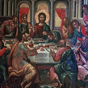 Ikon painting of the Last Supper Artist: Michel Damaskinos