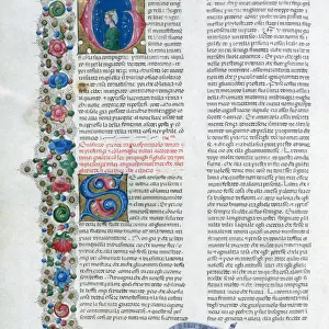 Illuminated manuscript page from Decameron, by Giovanni Boccaccio, Italian, c1467. Artist: Taddeo Crivelli