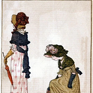 Illustration for Lucy Locket, lost her purse, Kate Greenaway (1846-1901). Artist: Catherine Greenaway