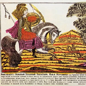 Ilya Muromets and Nightingale the Robber, Lubok print, 18th century