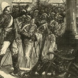 Incident in the Indian Mutiny: Lieut. De Kantzow Calming the Sepoys at Mynpooree, 1890